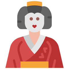geisha flat icon