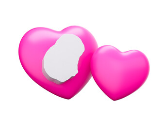 3d Shiny Pink Hearts With 3d Map Of Nauru 3d Illustration