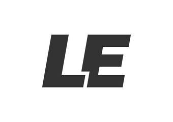 LE Techno Editable Font Logo For Corporate Branding. Bold, Futuristic Design With Unique Typographic Ideas. Minimal Custom Type And Dynamic Letter