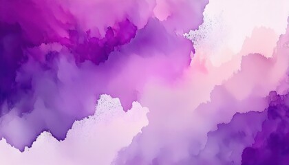 Obraz premium dreamy purple watercolor texture with soft pink gradient, abstract fluid background for design, branding, and aesthetics