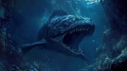 Fototapeta premium The deep ocean is home to mysterious creatures rarely seen by humans