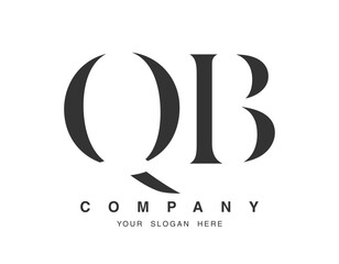 QB logo design. Initial letter q and b serif font style. Creative classic company name typography. Trendy logotype or identity.