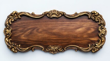 Ornate Wooden Signboard with Detailed Decorative Border for Display