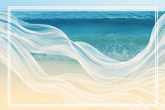 Lush ocean day wave template features elegant patterns, ideal for vibrant beach promotions.