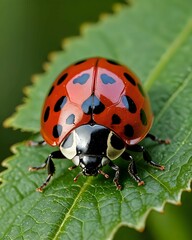 Obraz premium ladybug on a leaf