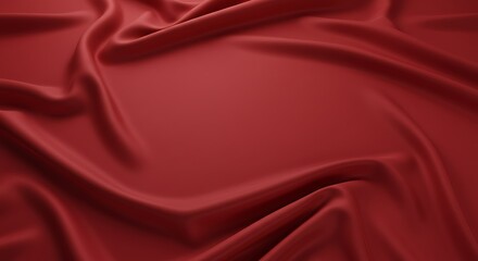 Obraz premium Crimson Silk Drapery Deep Red Fabric Flow Russet Waves of Satin A Velvet Embrace Wine Colored Textile Subtle Crimson Hues AI Generated
