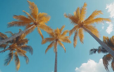 Golden palms rise