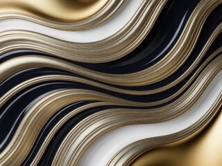 Abstract waves of gold, dark blue, and white textures flowing smoothly.