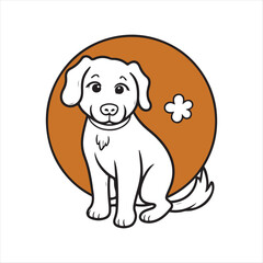 Sitting Puppy Dog Logo Template
