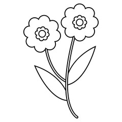 Spring flower icon vector. Flower illustration sign. Garden symbol. Greenhouse logo.