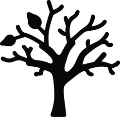 Tree Silhouette Vector – Minimalist Nature Illustration for Designs