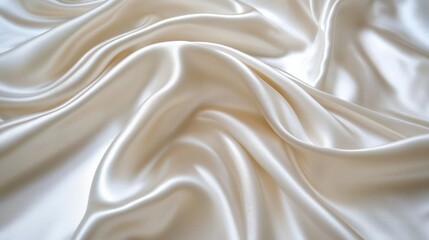 Fototapeta premium Luxurious White Satin Fabric: Elegant Smooth Texture for Fashion and Decor
