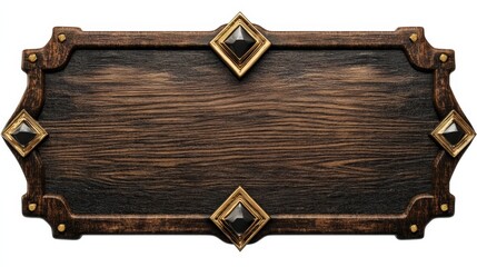 Naklejka premium A decorative wooden sign with jewel like embellishments on display