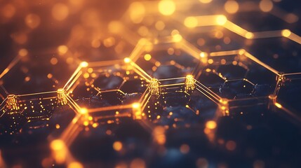 Golden Hexagonal Network: An Abstract Digital Artwork