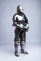 Full Suit of Fourteenth Century Knight's Plate Armor. Impressive display of medieval protective...
