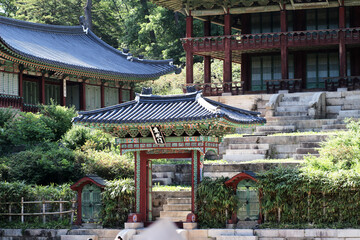Changdeokgung Palace and Secret Garden (Huwon), UNESCO Heritage Site, Seoul, Korea, Geunjeongjeon Hall in Gyeongbokgung Palace,  South Korea, 한국 서울 경복궁 근정전 정면 사진 서울 창덕궁 인정전과 후원 (비원) 유네스코 세계문화유산