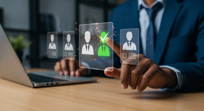 Modern headhunting selection process using virtual interfaces for candidate evaluation