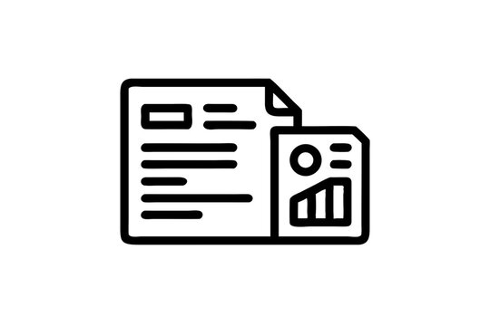 Document icon for business, isolated on a transparent background