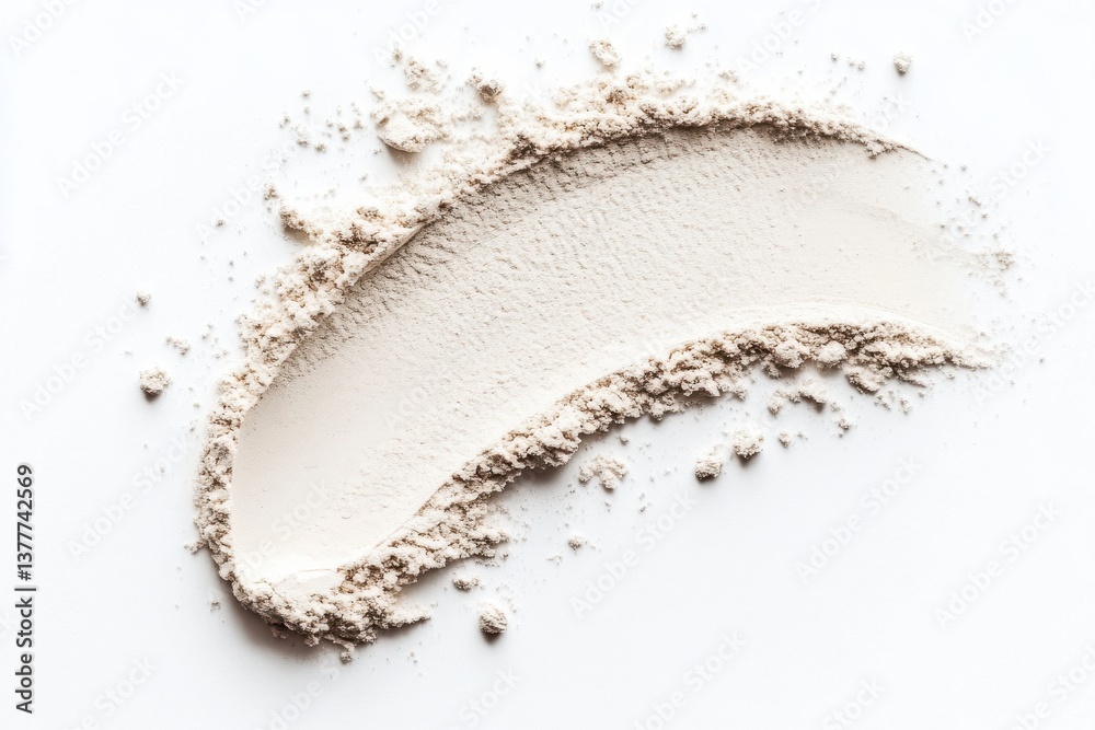 Poster Soft beige powder spread across a smooth surface showcasing texture and color variation