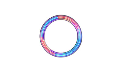 circular frame with futuristic neon lines