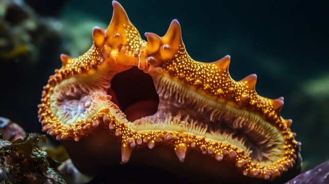 Intricate Sea Cucumber with Eviscerated Internal Structure