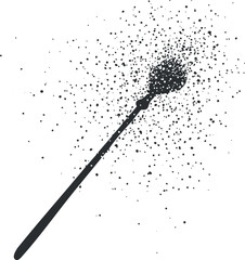 Naklejka premium Abstract black paint splatter resembling a brush stroke, creating a dynamic artistic effect.