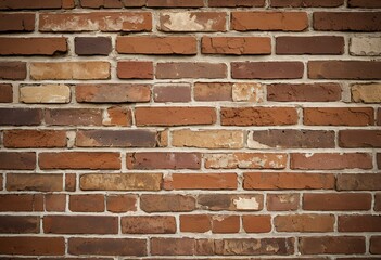 Fototapeta premium A brick wall with peeling paint on it.