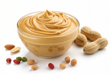 Creamy Peanut Butter in Glass Bowl
