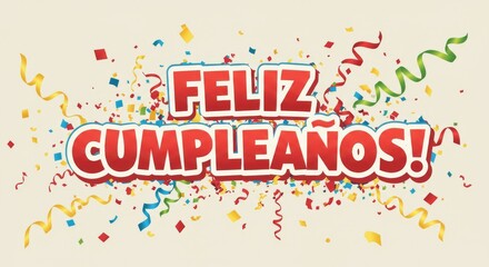 Fototapeta premium Birthday graphic design colorful words