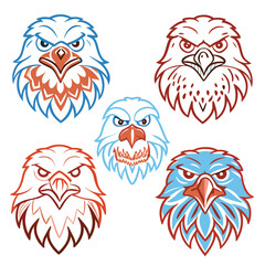 Eagle head vector silhouette white background.
