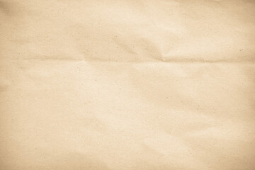 Old paper vintage texture surface for background. Recycle pale brown paper crumpled texture, Cream color recycled kraft paper texture blank with copy space for text.