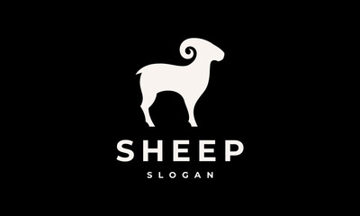 sheep logo vector illustration, goat logo template