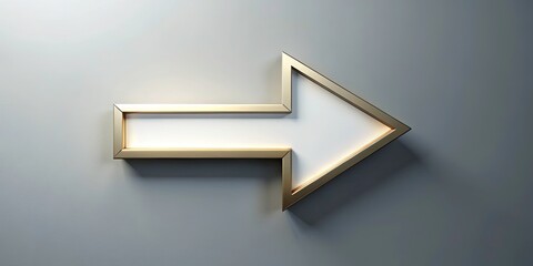 3D Arrow Sign, Directional Pointer, Guidance Symbol, Wayfinding, Navigation Arrow, 3D Arrow Graphic,  Left-Aligned Arrow, Copy Space, Neutral Background,  Arrow Design,  Direction Indicator
