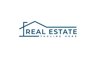 real estate logo vector illustration, house line art logo template