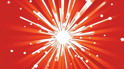 Abstract Red White Light Burst Radiating Design