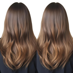 Naklejka premium A collage of a woman's hair isolated on a transparent background