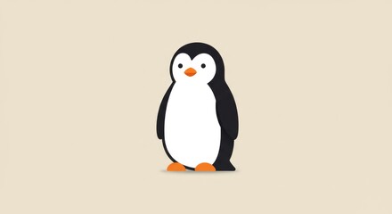 Obraz premium Penguin illustration black white