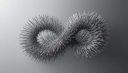 Abstract 3d shape made of little needles.
