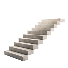 Rendering of a modern concrete staircase isolated on transparent background Remove png
