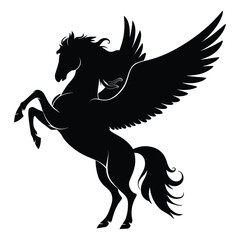 Fototapeta premium Black silhouette of a horse