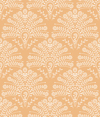 Spring leaf paisley Repeat vector pattern 