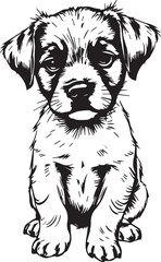 Cute puppy. Hand drawn vector illustration