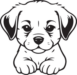Cute puppy. Hand drawn vector illustration