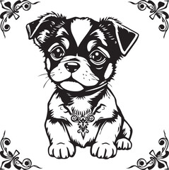 Cute puppy. Hand drawn vector illustration
