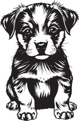 Cute puppy. Hand drawn vector illustration