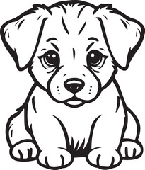 Cute puppy. Hand drawn vector illustration