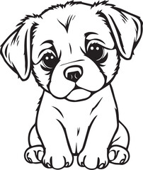 Cute puppy. Hand drawn vector illustration