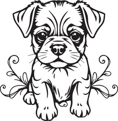 Cute puppy. Hand drawn vector illustration