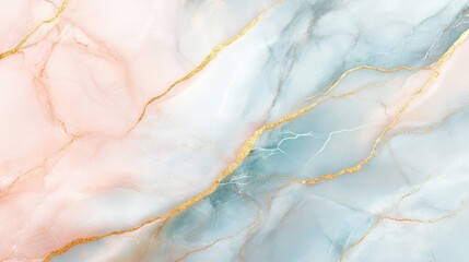 Fototapeta premium Elegant blend of pastel hues and luxurious gold veins creates an exquisite marble backdrop ideal for design inspiration or aesthetic projects