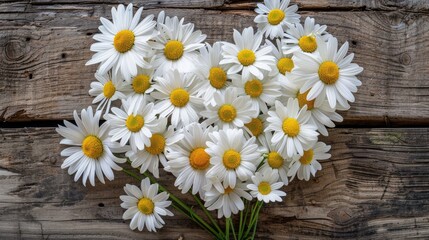 A heart-shaped arrangement of white daisies 